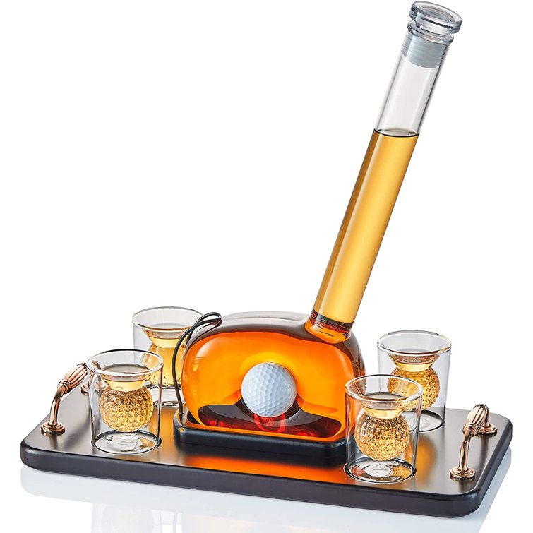 CRAFTGEN Golf Ball 5 Piece Whiskey Decanter Set Wayfair